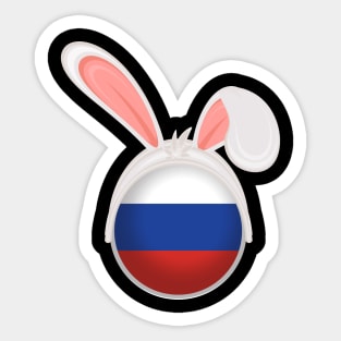 happy easter Russian bunny ears flag cute designs Sticker